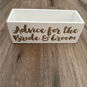 Wedding box Mr. & Mrs. On one side, Advice for the bride & groom on other side